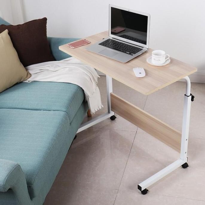 Meja Sofa Table Side Lesehan Laptop Rak Kerja Makan Kasur BedSide Table Meja Samping Sofa Scott Bed 