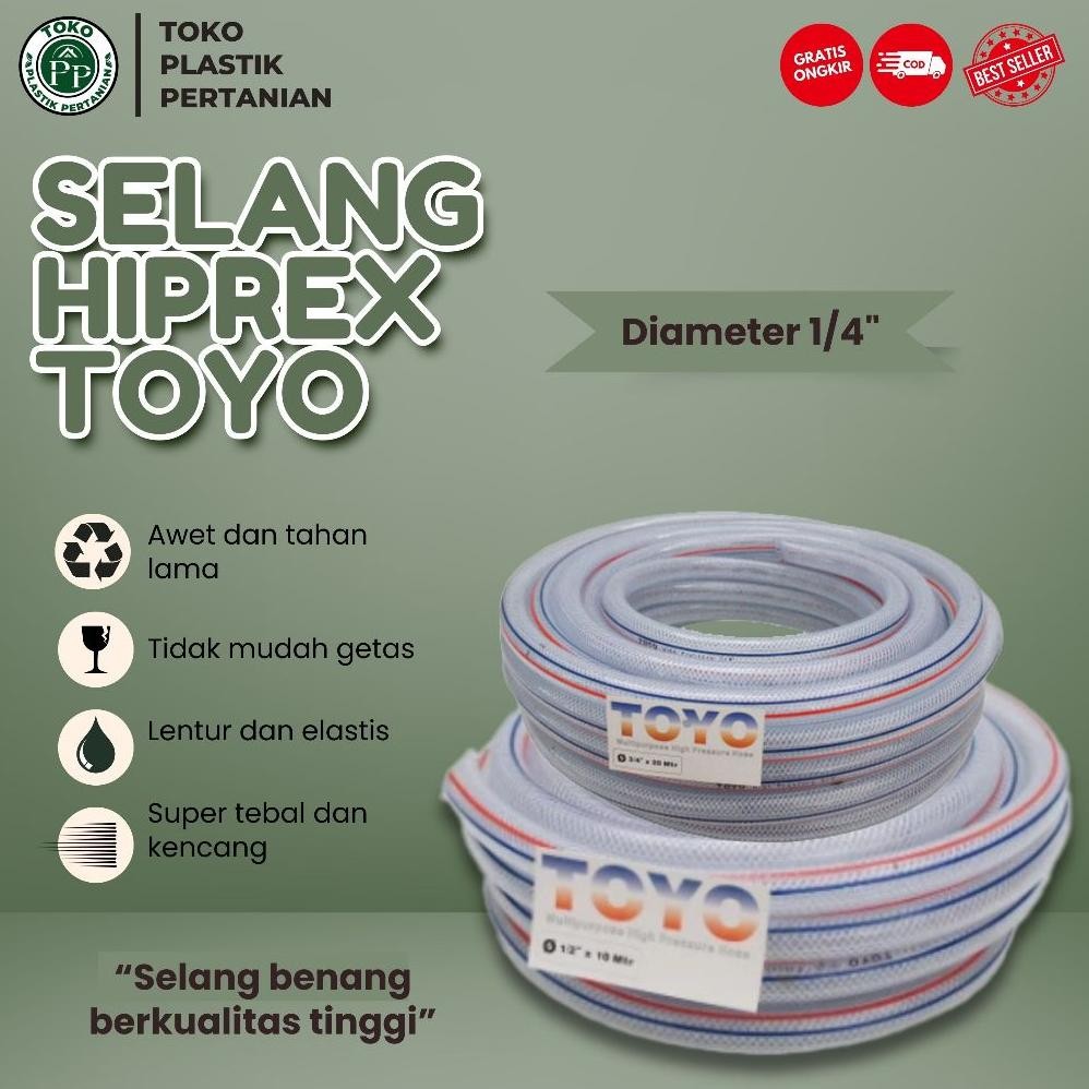 Selang Taman / Selang Air Benang 1/4 Inch Panjang 50 Meter