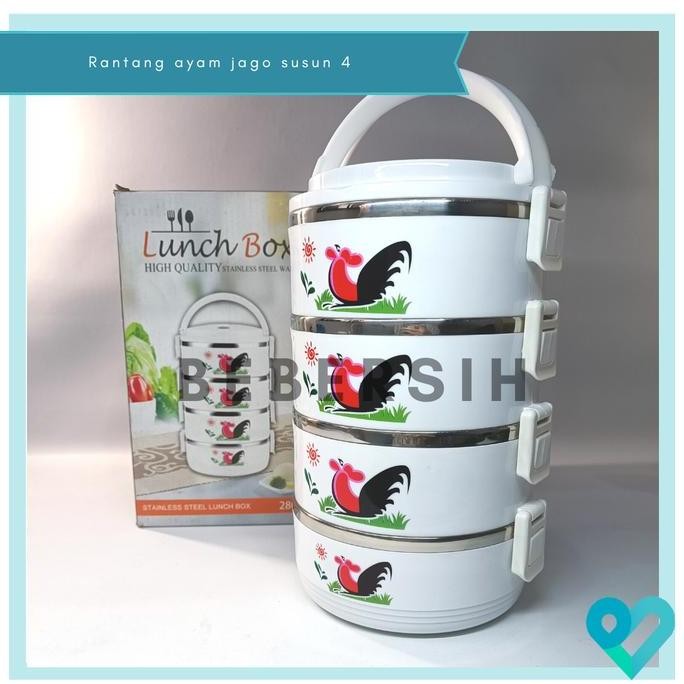 Rantang Susun 4 Ayam Jago/Rantang Ayam Jago