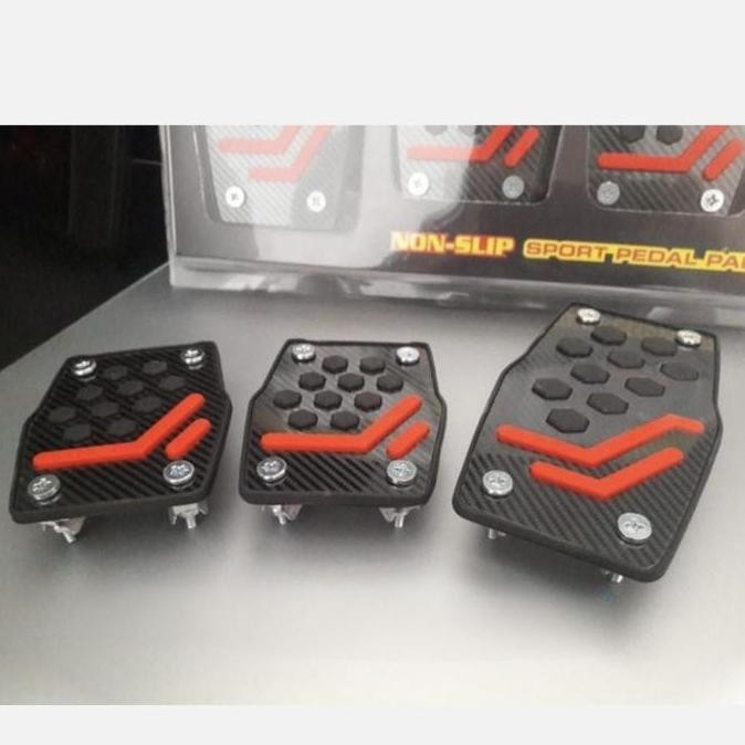 TERBARU PEDAL GAS MOBIL COVER KARBON KARET INJAK REM KOPLING MANUAL ANTI SLIP PAD