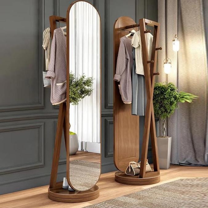 Bingkai Cermin rias kayu solid / Standing frame mirror Cermin Standing