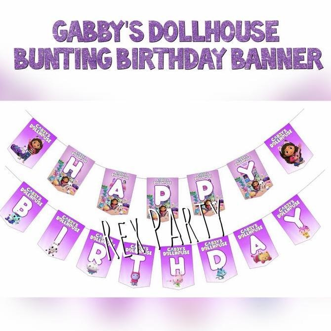 ready Banner Gabby's Dollhouse/Gabby Dollhouse Bunting/Birthday Banner Gabby