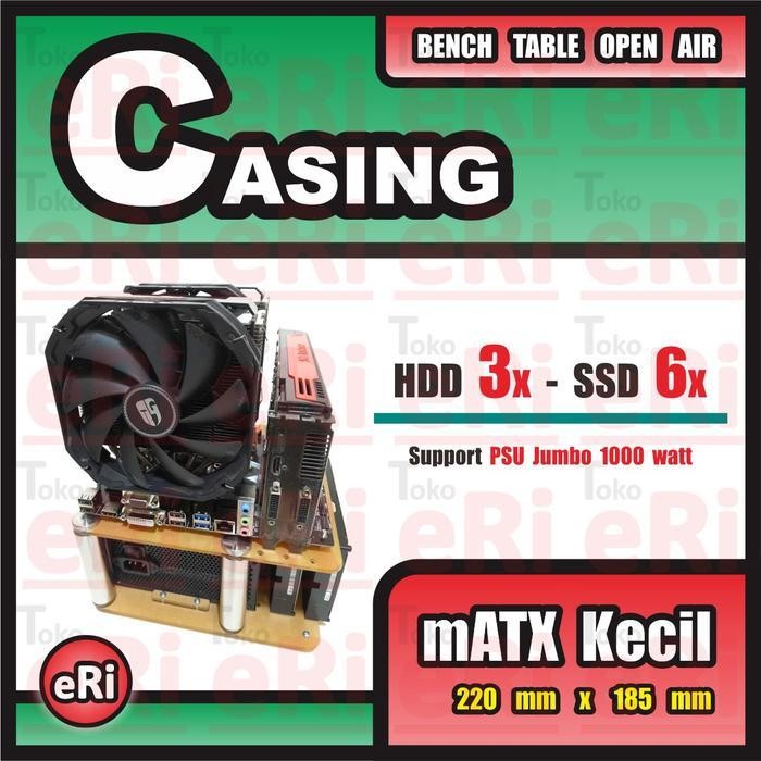 DS mATX KECIL + ITX / Casing PC Komputer GAMING Akrilik Acrylic / OPEN AIR BENCHTABLE