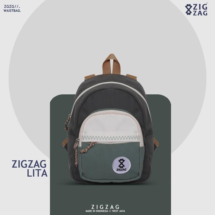 LB Ransel Mini Canvas Waterproof ZIGZAG LITA - Mini Casual Backpack