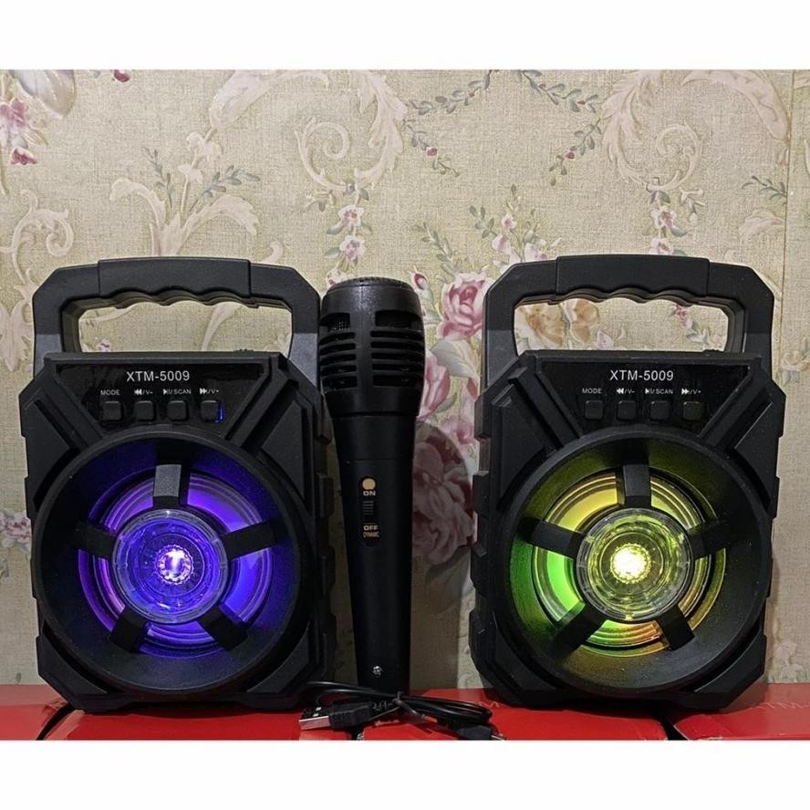 COD Speaker Bluetooth Portable Karaoke Type 5009 Free Microphone Megabass DiM