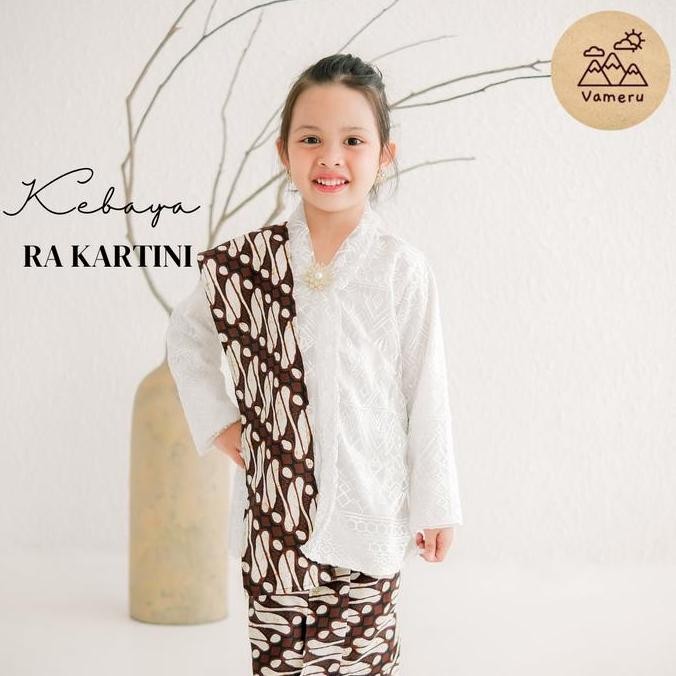 Kebaya Kartini Anak Brokat Putih Cosplay Ibu Kartini