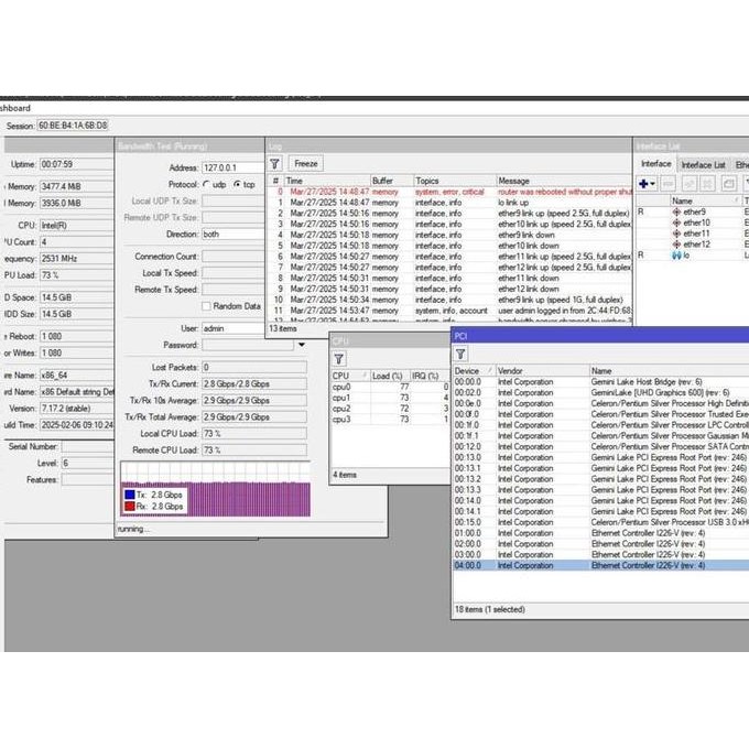 Mikrotik X86 4 Core 4 Thread 2.0 2.6 Ghz Industrial Mini Router Pc 4 Ether 2.5G 1G Gigabit Level 6 R