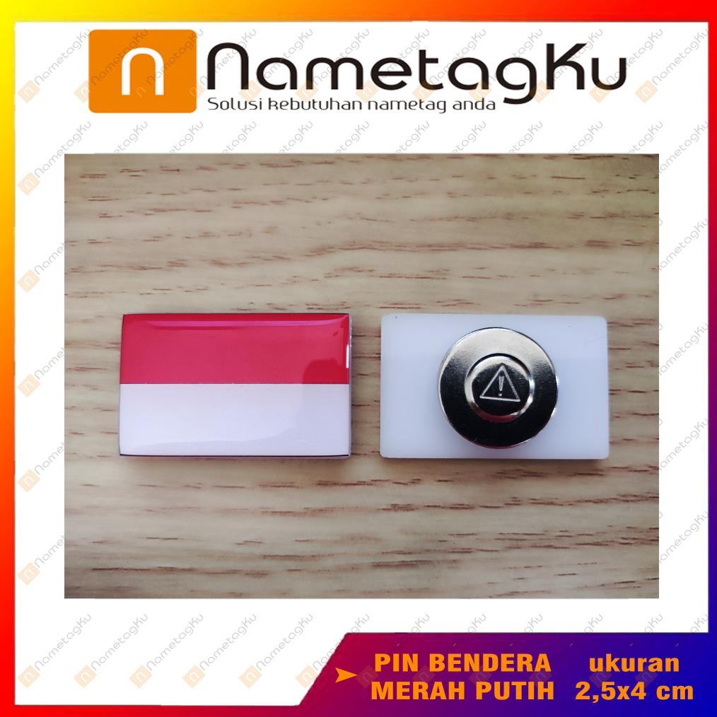 

Wdr-75 Name Tag /Nama Dada /Papan Nama /Pin Bendera Merah Putih Magnet