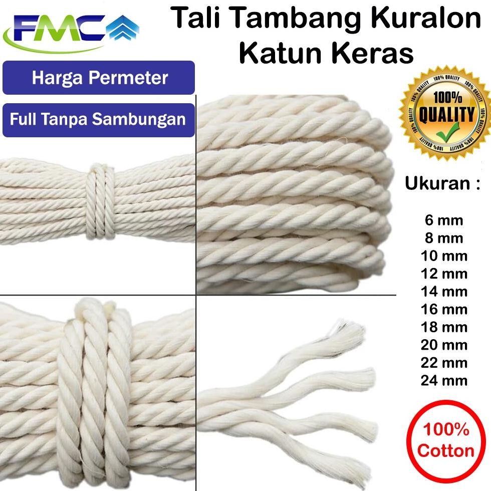 

Gh-6 Tali Tambang Katun 10Mm 12Mm Kuralon Guralon Rope Bahan Kain Warna Putih Asli Import Tampar Pengikat Barang Dekorasi Kerajinan Gantungan Tarik Tambang Outbond Pengaman Safety