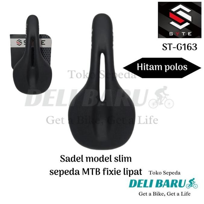 SYTE Sadel G163 saddle slim model bolong tengah jok sepeda fixie BMX MTB lipat federal minion