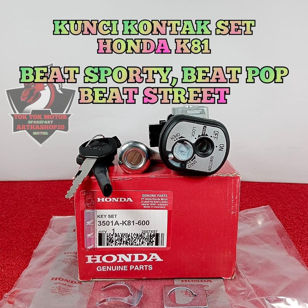 KUNCI KONTAK + kunci jok K81 ASLI ORIGINAL motor HONDA BEAT POP Esp stater halus , BEAT STREET Esp ,