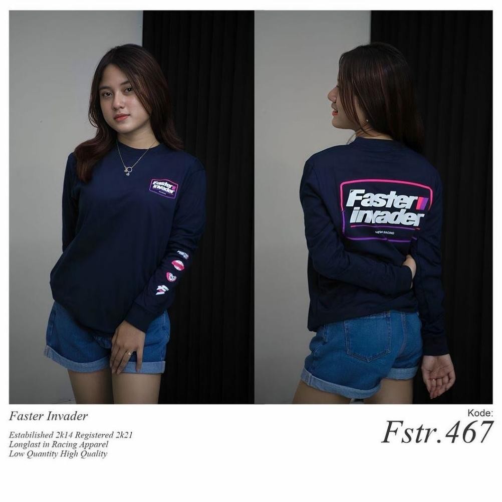 Promo Kaos Lengan Panjang Faster Invader Kw Pria Wanita Racing Bayar Di Tempat Murah Banget