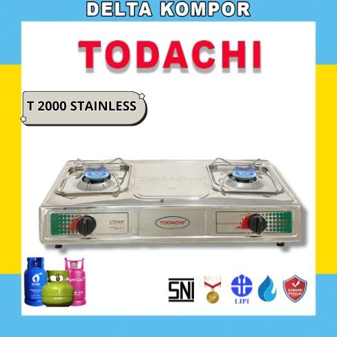 Terlaris Delta Kompor Todachi Kompor Gas Stainless 2 Tungku 70 Cm T-2000 Ss