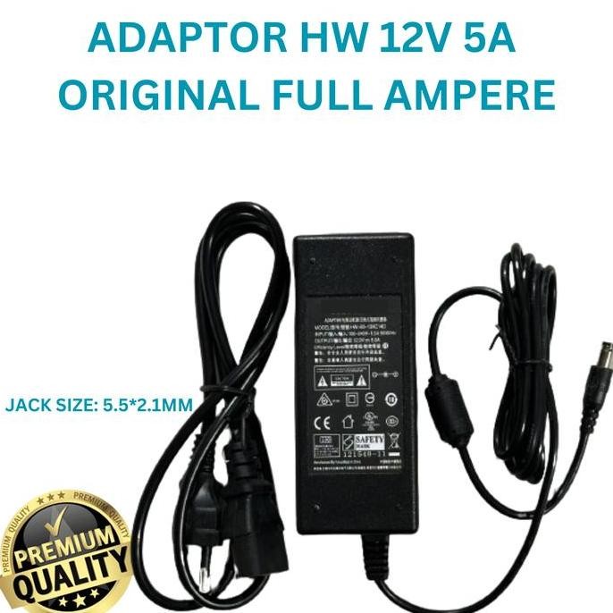Hw Original Adaptor 12V 5A Model: Hw-60-12Ac14D