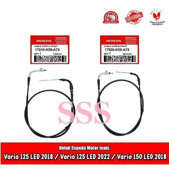 ASLI KABEL GAS VARIO 125 & 150 LED K59 1 SET ATAS BAWAH ORIGINAL MOTOR HONDA