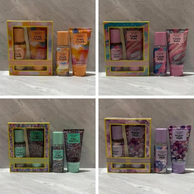 Promo / Terlaris VICTORIA SECRET BOSYMIST BODY MIST BODY LOTION TRAVEL KIT 2 IN 1 75 ML MURAH Terbai