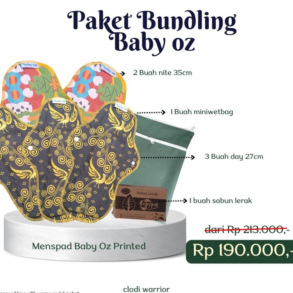 Paket Hemat Menspad Baby Oz Pembalut Wanita Kain Cuci Ulang Mensped Sehat Alami