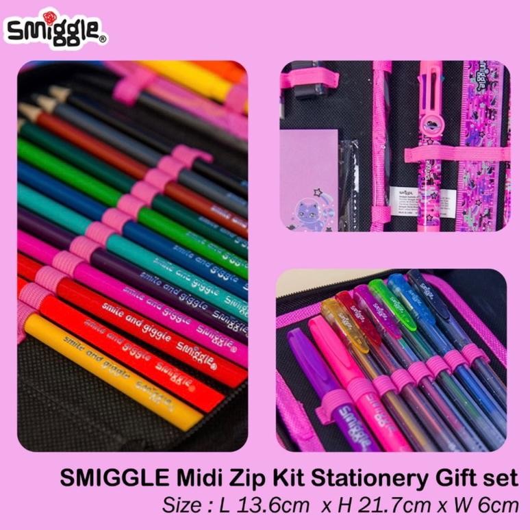

Is75 Smiggle Midi Zip Kit Stationery Gift Set/Pensil Warna Set Is75