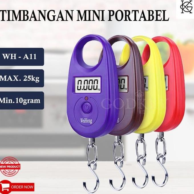 Tersedia Timbangan Gantung Digital Mini 25kg / 10g WH-A11 Pocket Scale Free Baterai