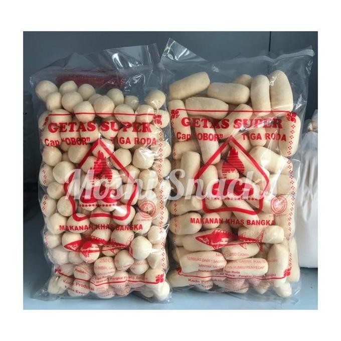 

Getas Super Cap Obor Tiga Roda Merah / Getes Ikan Tenggiri Kerupuk Asli Bangka 250gr / Kretek Pilus Krupuk Ikan