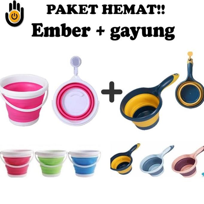 Paket hemat ember lipat portable + gayung lipat portable Ember MURAH