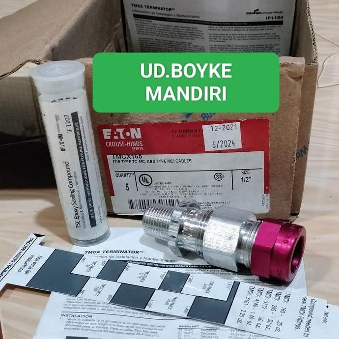 TERMINATOR CABLE GLAND TMCX 165 CROUSE-HINDS SIZE 1/2" BY EATON ORIGINAL DAN TERPERCAYA