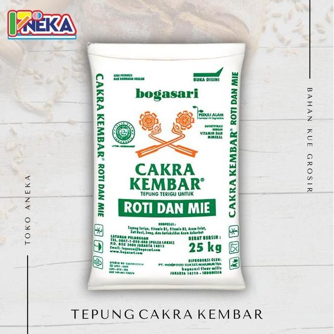 

Tepung Terigu Cakra Kembar 1 ball 25kg