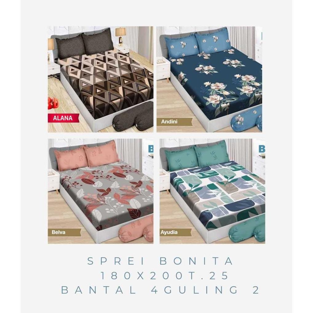 NEW VARIAN SPREI / SEPRAI BONITA 3D DISPERSE Uk No 1 / KING 180x200x25 B4- MOTIF2 MINIMALIST
