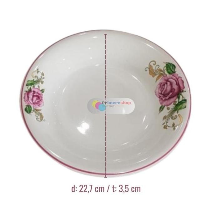 Piring Makan Keramik 1 Lusin Isi 12 Pcs Motif Bunga Estetik Packing Palet