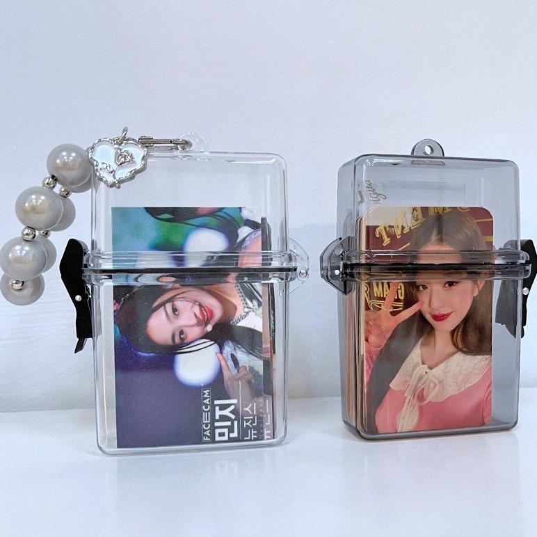 Kpop Photocards Holder Kotak Penyimpanan Kunci Uang Plastik Tahan Air Transparan Portabel