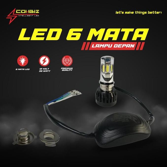 New Item, Lampu Hid Led 6 Sisi / 6 Mata M6 Combiz 100% Original H4 H6  Mio Beat Vario 110 125 Supra 