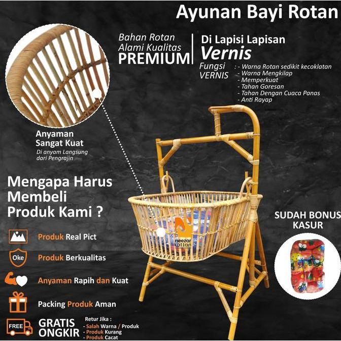 Ayunan Box Bayi dari rotan