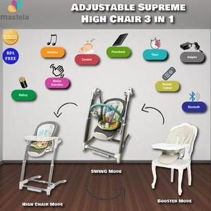 MASTELA Booster Seat - Swing - Adjustable Supreme High Chair - 7992 luxury high chair