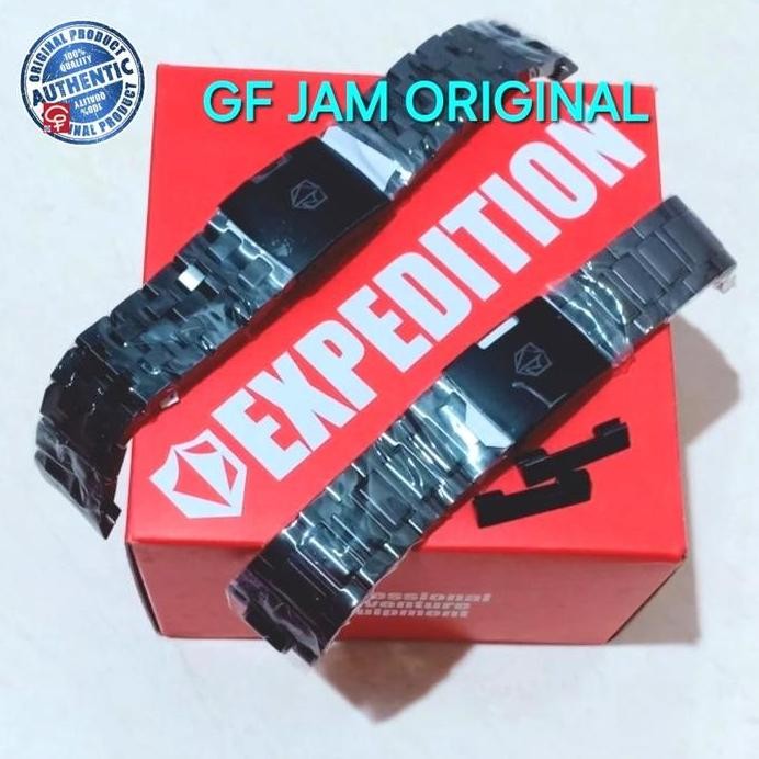 new  STRAP RANTAI JAM TANGAN EXPEDITION E6402 E 6402 STAINLESS BLACK STEEL