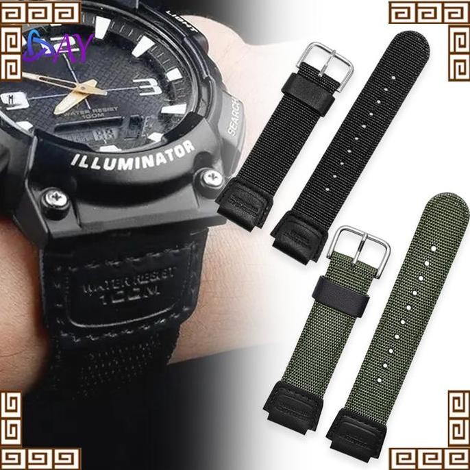 new  Strap Tali Jam/Jam Kanvas Casio/Strap Nylon Kanvas Pengganti/Hitam