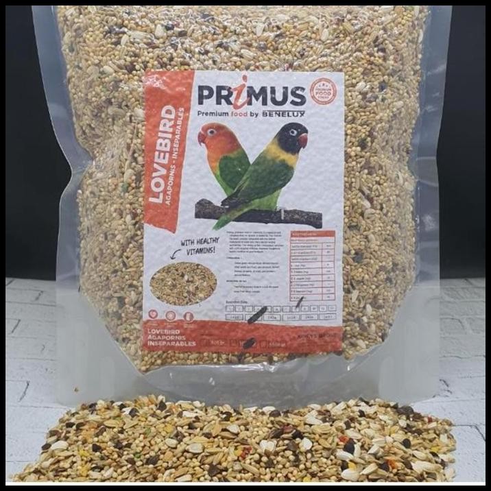 BENELUX - PRIMUS LOVEBIRD 1 KG MAKANAN LOVEBIRD IMPORT BELGIA Pakan LB
