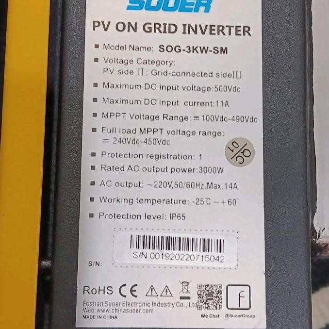 Inverter Grid Tie Suoer On Grid 3KW Dengan Limiter dan Wifi murah