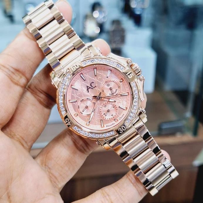 new  JAM TANGAN WANITA ALEXANDRE CHRISTIE AC 9205 AC9205 ROSEGOLD ORIGINAL GARANSI RESMI
