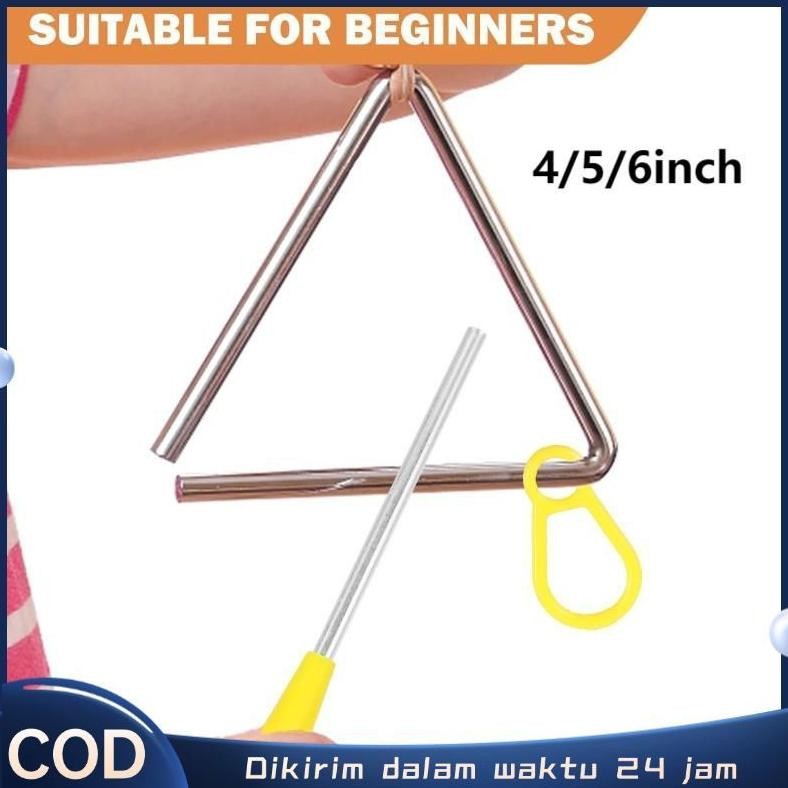 4/5/6 Inci Alat Musik Triangle Mainan Musik Triangle Triangle Bell Instrument Percussion Stainles St
