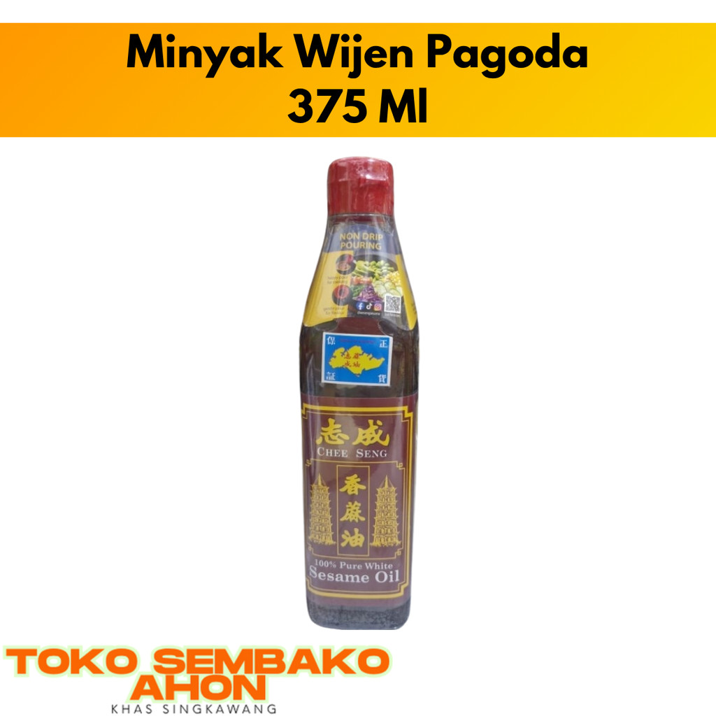 

Minyak Wijen Pagoda Chee Seng Pure White Sesame Oil 375 ml / Minyak Wijen Putih Pagoda / Chee Seng Sesame Oil / Minyak Wijen Premium 375ml