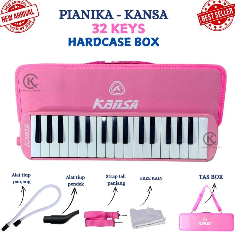 ALAT MUSIK PIANIKA KANSA BOX 32 KEYS PIANO MINI ANAK SEKOLAH SD SMP  MAINAN ANAK FREE TAS BOX KOPER