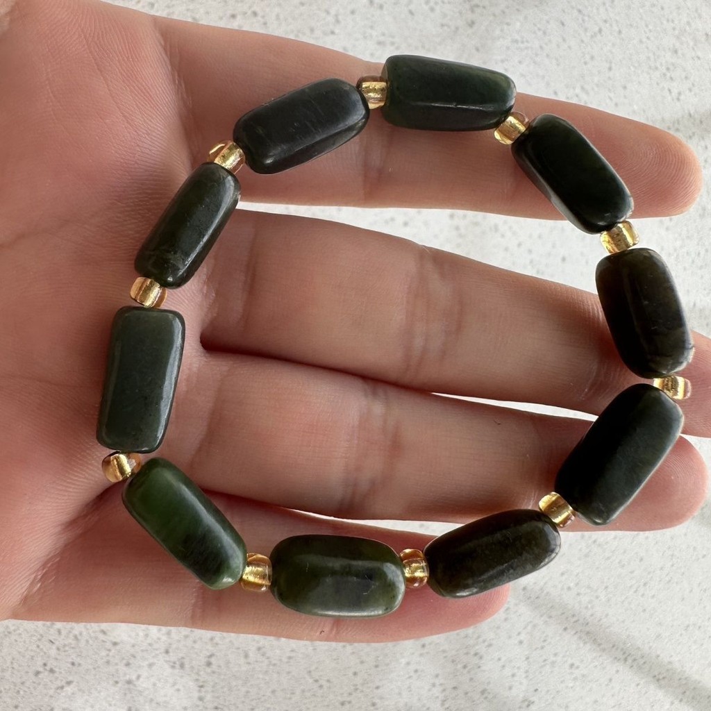 Gelang Gaya Kuno Batu Mentah Jade Hetian Xinjiang Pria dan Wanita  Sedikit Tidak Sempurna