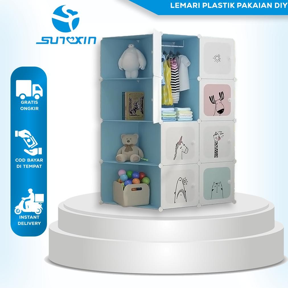 Sunxin - Lemari Plastik Pakaian Diy / Wardrobe / Rak Baju Animal Character
