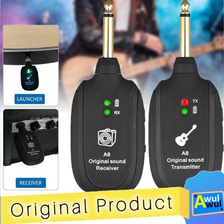 UHF Jack Wireless Transmitter Receiver Gitar Bass Keyboard Drum Elektrik Mic Ukulele dll