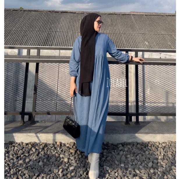 Terbaru Nuwa Midi Dress Katun Combed Busui Dan Non Busui 