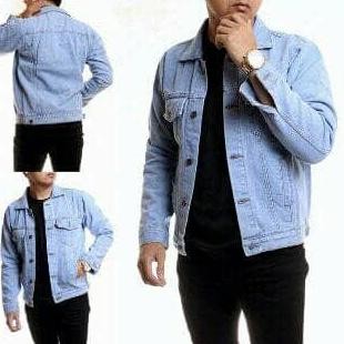 jaket jeans pria biru muda /jaket denim cowok