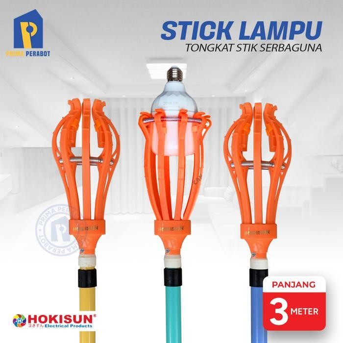 Sedia Stik Lampu 2-3 meter Tongkat Pemasang Lampu Hokisun