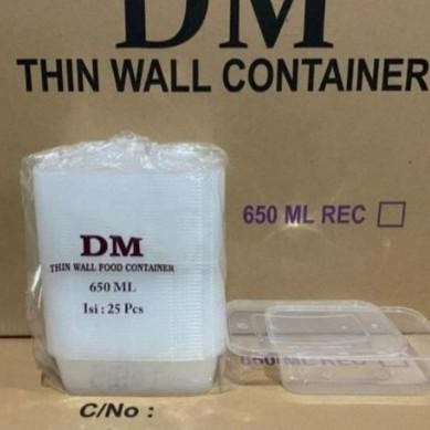 Thinwall Dm 650 Ml Rec25 Pcs 650Ml Persegi Panjang Isi 25 Set Dm 650 Rectangle