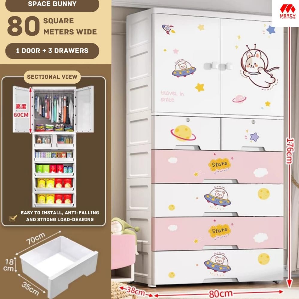 Lemari Pakaian Anak Jumbo Lemari Plastik Lemari Baju Bayi Susun Lemari Gantungan