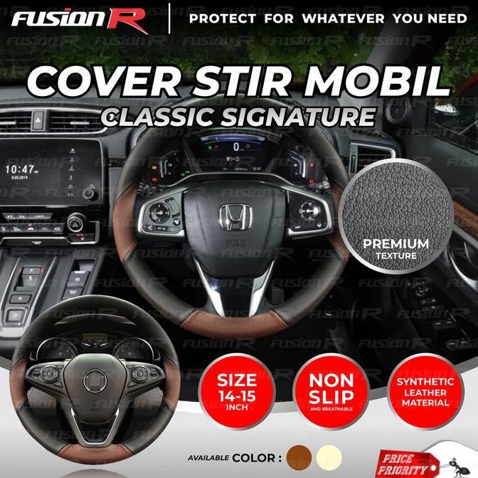 Cover Stir Mobil / Sarung Stir FUSION R Classic Signature UNIVERSAL